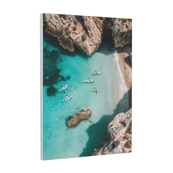 Gaeub Turquoise Beach Kayaking Print Canvas Wall Art for Bathrooms Bedroom,Wall Decor,Framed Artwork for Wall,Modern Wall Decorations Prints Picture,Home Decor Wall Pictures 30" x 40"