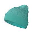 thumbnail image 1 of Gaeub Turquoise Glitter Print Unisex Knitted Hat,Warm Winter Beanie,Unisex Fashion Knit Cuffed Cap,Ski Hat for Men and Women, 1 of 6