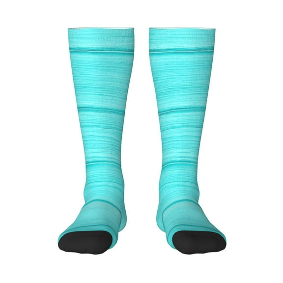 Gaeub Turquoise Wooden Printed Design Socks Stretchy High Tube Socks for Men Women Teens , Softball Soccer Socks for Hiking, Sport