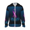 thumbnail image 1 of Gaeub Two Human Hands are Holds Pink Ribbon Awareness Men's and Women's UPF 50+ Long-Sleeved Sun Protection Clothing, Fishing Shirt Long Sleeve Zip - Small, 1 of 9