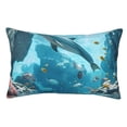 thumbnail image 1 of Gaeub Underwater Dolphin Scene Flannel Fleece Throw Blanket - Cozy Home & Bedroom Decor, Dorm Room Essential for Girls-16"x24", 1 of 6