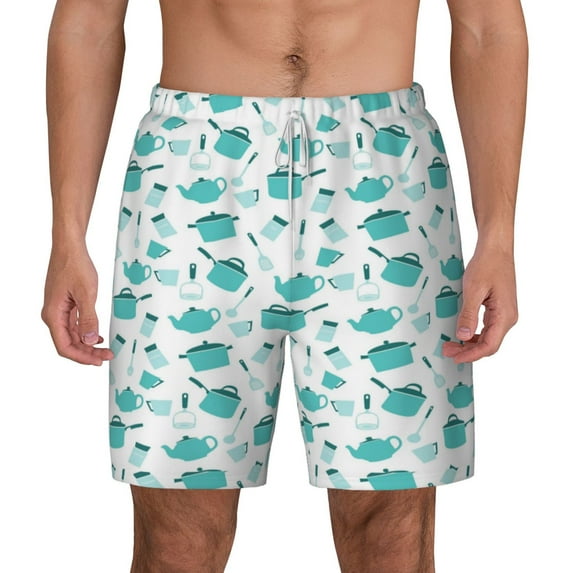 Gaeub Utensiles Mens Swim Trunks Stretch Beach Shorts Quick Dry for Men Swim Shorts Swimwear with Pockets- XX-Large