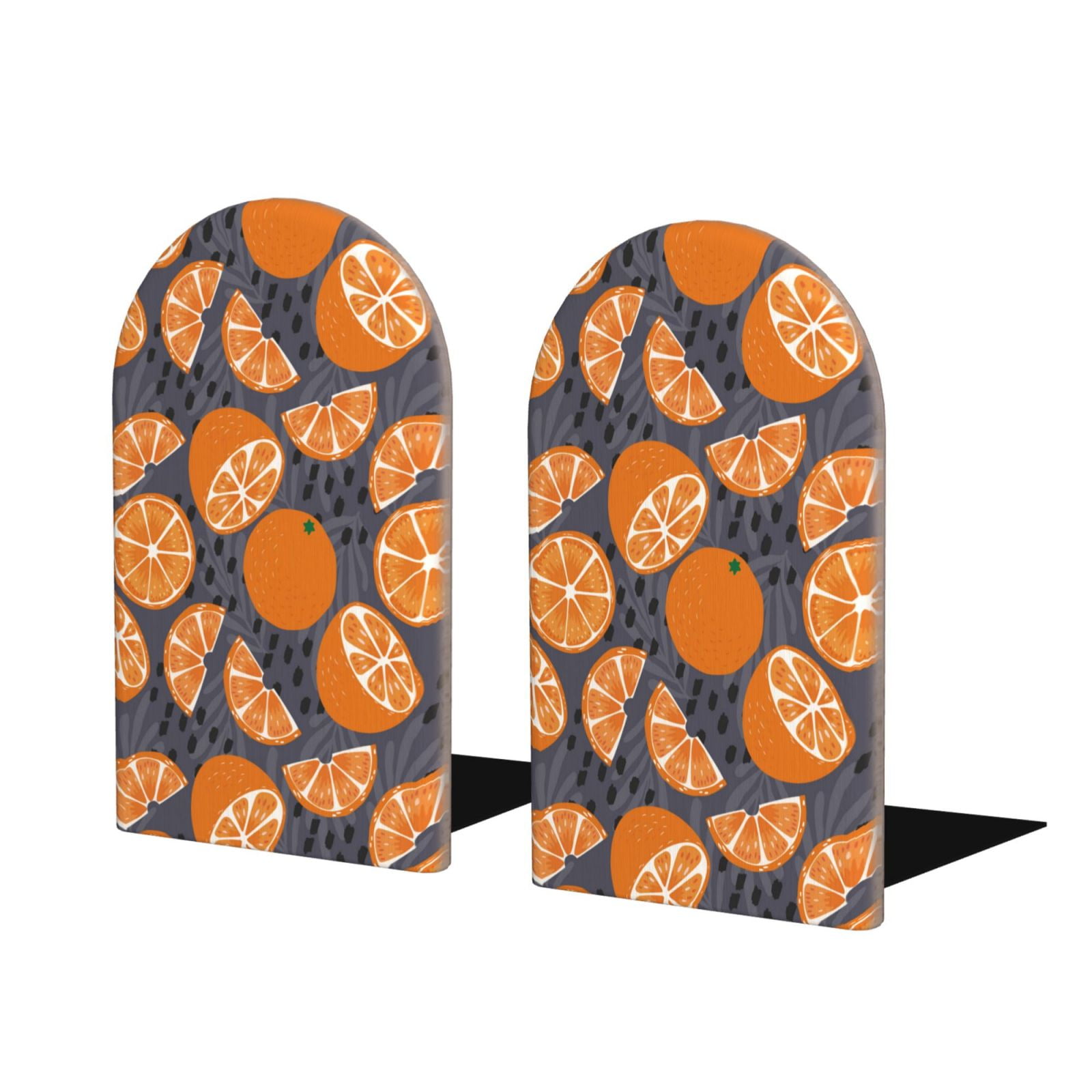 Gaeub Various Oranges Wood Bookends, Non-Slip Bookends, Heavy Duty ...