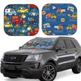 thumbnail image 1 of Gaeub Vehicles Cartoon with Funny Drivers Print 2-Piece Windshield Sun Shade,Foldable Car Front Window Sunshade,for Most Cars SUV Truck,Heat Blocker Visor Protector-Medium, 1 of 7