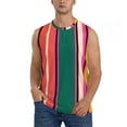 thumbnail image 1 of Gaeub Vertical Stripes Men's Sleeveless Muscle Shirts Workout Tank Tops, Odor Protection and Comfortable - Small, 1 of 8