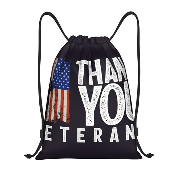 Gaeub Veterans Day2 Drawstring Backpack Bag Sport Gym Sackpack Heavy Duty String Backpack for Men Women-Small