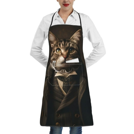 Gaeub Victorian Gentle Cat Kitchen Cooking Aprons Adjustable Bib Apron Waterdrop and Oil Resistant Kitchen Chef Apron for Women Men