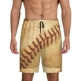 thumbnail image 1 of Gaeub Vintage Baseball Printed Men's Short Pajama Pants, Lightweight Lounge & Sleep Bottoms Keep You Cool - 4X-Large, 1 of 9