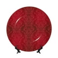 thumbnail image 1 of Gaeub Vintage Burgundy Print Ceramic Plate,Dinner Plates,Bone China Decorative Plates with Display Stand,Art Ceramic Ornaments for Wall Hanging Decoration-10in, 1 of 6