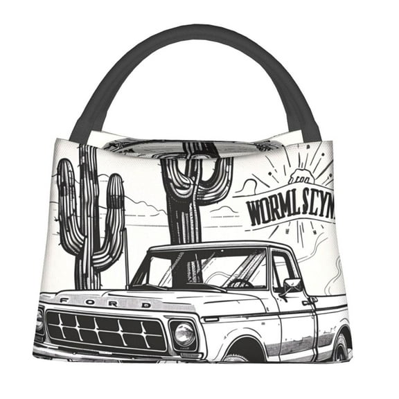 Gaeub Vintage Cactus Pickup Collapsible Cooler Bag Insulated,Leakproof Food Bag for Hot or Cold Food Delivery,Travel Insulated Bag, or Beach Cooler Bags