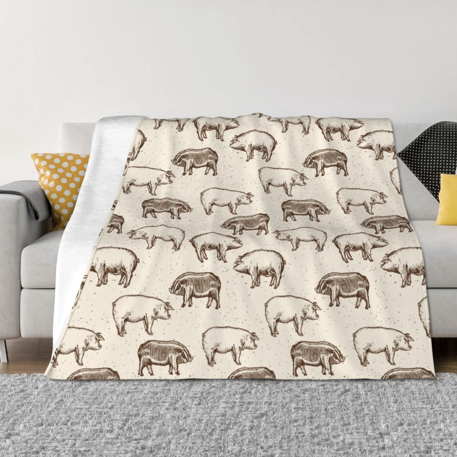 Pig Print Pattern Blanket