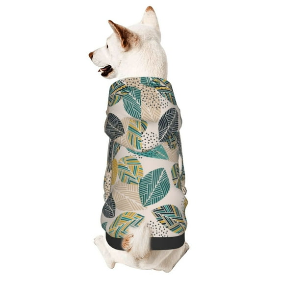 Gaeub Vintage Leaves Dog Hoodie Sweatshirts Warm Dog Clothes for Small Dogs,Puppy and Cat Costume-Medium