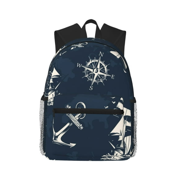 Gaeub Vintage Marine School Backpack Waterproof Bookbag for Men Women College High School Bags