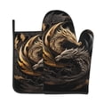 thumbnail image 1 of Gaeub Vintage Metal Dragon Print Oven Mitts and Pot Holders Sets of 2,Heat Resistant Pad,Cooking Gloves, for Baking BBQ Home Decor, 1 of 7