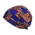thumbnail image 1 of Gaeub Vintage USA Flag Knit Cuffed Beanie Top Level Beanie Men Women Winter Knit Caps Soft Ski Hat, 1 of 7