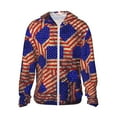 thumbnail image 1 of Gaeub Vintage USA Flag Men's and Women's UPF 50+ Long-Sleeved Sun Protection Clothing, Fishing Shirt Long Sleeve Zip-Large, 1 of 7