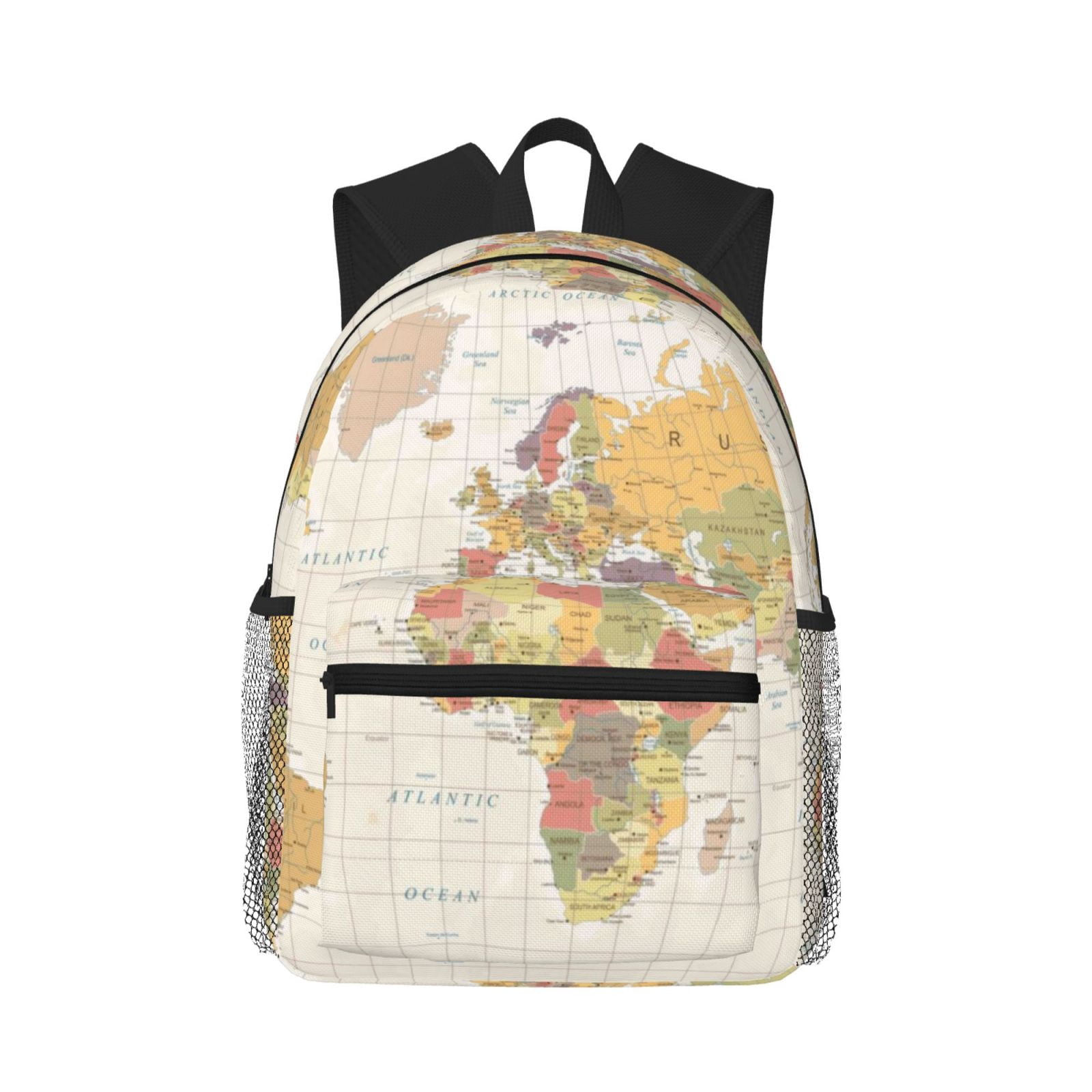 Geography Backpack Gaeub Vintage World Map1 School Backpack Waterproof Bookbag for Men ...