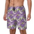 thumbnail image 1 of Gaeub Violets Flowers Print Mens Swim Trunks with Compression Liner,Board Shorts Quick Dry,Beach Swimwear with Pockets-Medium, 1 of 6