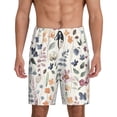 thumbnail image 1 of Gaeub Watercolor Floral Print Men's Short Pajama Pants, Sleep Shorts, Household Pants, Casual Pants with Pockets-3X-Large, 1 of 6