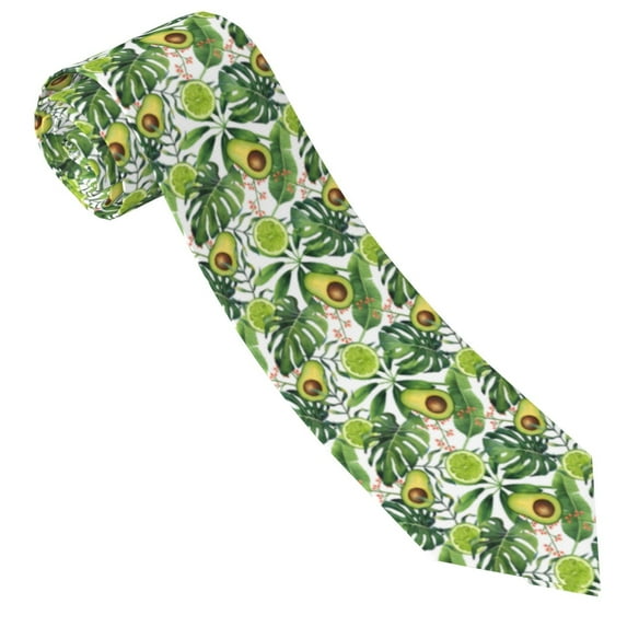 Gaeub Watercolor Green Tropical Men's Classic Woven Jacquard Necktie Perfect for Weddings & Parties