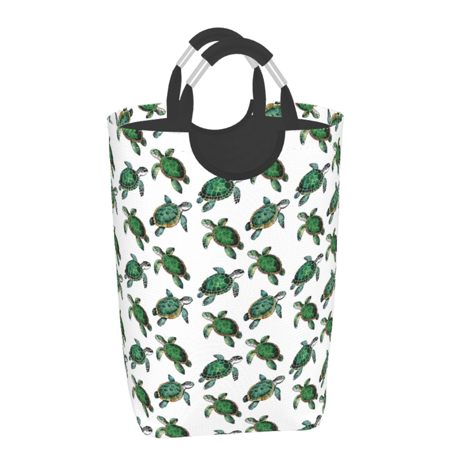 Gaeub Watercolor Turtle Print 50L Large Laundry Hampers with Handles