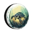 thumbnail image 1 of Gaeub Watercolor Turtle3 14-17in Tire Cover, Spare Tire Cover, for Camper Caravan, Trailer, Car, Truck, SUV, Jeep - 17 inch, 1 of 9