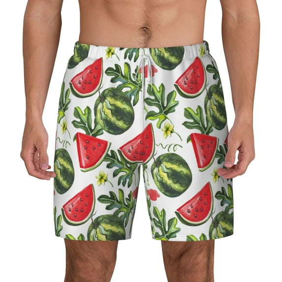 Gaeub Watermelons Mens Swim Trunks Stretch Beach Shorts Quick Dry for Men Swim Shorts Swimwear with Pockets- XX-Large
