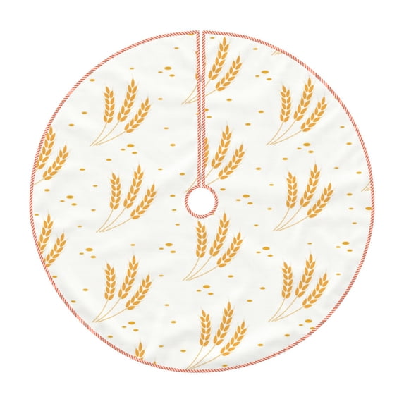 Gaeub Wheat Print Christmas Tree Skirt,Christmas Decorations,Round Xmas Skirt for Christmas Indoor Decorations Xmas Winter Holiday Party Supplies-48"
