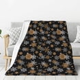 thumbnail image 1 of Gaeub White And Yellow Snowflakes Print Flannel Throw Blanket, Home Fleece Throw Blanket for Couch or Bed,Decorative Blankets,Lightweight Fuzzy Flannel Blanket-60"x50", 1 of 6