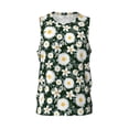 thumbnail image 1 of Gaeub White Daisies and Bee Men's Mesh Basketball Jersey, Quick-Drying Sleeveless Top S-4XL, Loose Muscle Tank Top -4X-Large, 1 of 9