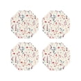 thumbnail image 1 of Gaeub Wildflower Watercolor 3 Print 4 Pcs Leather Coasters for Drinks ,Drink Coasters Sets,Drink Table Cup Coasters for Living Room Kitchen Coffee Decor-Octagon, 1 of 6