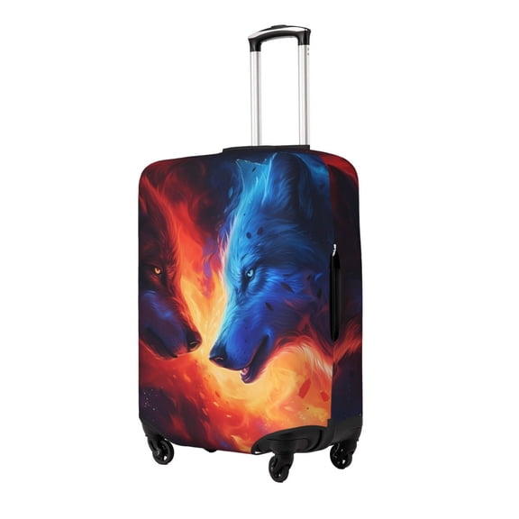 Gaeub Wolf Print Elastic Luggage Cover with Concealed Zipper Dust-Proof Luggage Cover Protector - 18-32 inch-Small