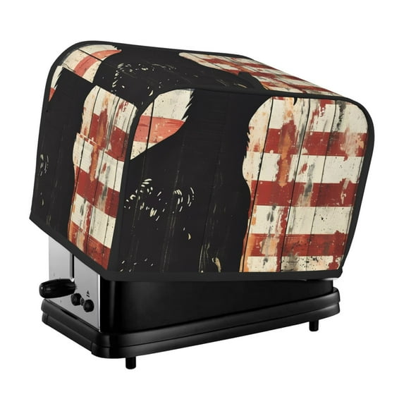 Gaeub Wood Grain Bald Eagle Print 2 Slice Toaster Cover, Toaster Bags,Small Appliance Toaster Cover for Kitchen,Toaster Oven Dustproof Cover