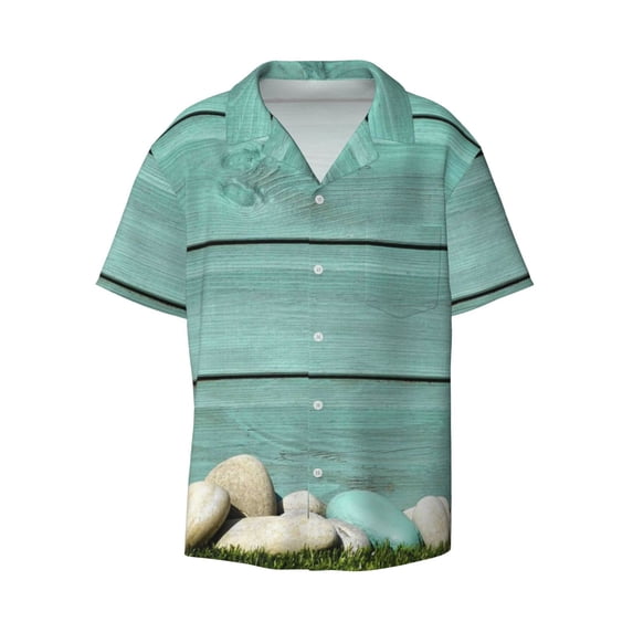 Gaeub Wood Grain Men's Lapel Short Sleeve Shirt, Relaxed Fit Shirt, Soft and Breathable for Outdoors Party Travel - 4X-Large