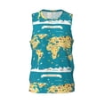 thumbnail image 1 of Gaeub World Map With Landmarks Men's Mesh Basketball Jersey, Quick-Drying Sleeveless Top S-4XL, Loose Muscle Tank Top -XX-Large, 1 of 9