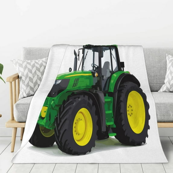 Gaeub big farm tractor Print Flannel Throw Blanket, Home Fleece Throw Blanket for Couch or Bed,Decorative Blankets,Lightweight Fuzzy Flannel Blanket-80"x60"