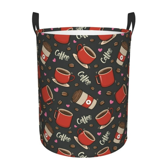 Gaeub coffee mug cup Dirty Clothes Storage Basket, Toy Storage Bin for Storing Clothing, Diapers, Toys-Small