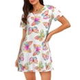 thumbnail image 1 of Gaeub colored butterflies Print Women's Short-Sleeved Nightdress,Loose Comfy Pajama Sleepwear,Summer Night-dresses for Women, 1 of 6