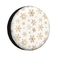 thumbnail image 1 of Gaeub gold Snowflake print 14-17in Tire Cover, Spare Tire Cover, for Camper Caravan, Trailer, Car, Truck, SUV, Jeep-17 inch, 1 of 6