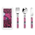 thumbnail image 1 of Gaeub ink Donkey Pop Art Print 3-Piece Children Knife Spoon Fork Set,Stainless Steel Child Flatware Set,Kids Utensils Set with Case for Lunch Box (Fork Spoon Knife Combo), 1 of 8