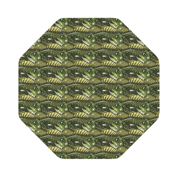 Gaeub largemouth bass Print 6 Pcs Leather Coasters for Drinks ,Drink Coasters Sets,Drink Table Cup Coasters for Living Room Kitchen Coffee Decor,Octagon