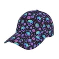 thumbnail image 1 of Gaeub purple Skull flower Print Baseball Caps,Adjustable Hat, One Size,Fashion Adjustable Dad Hats for Men/Women, 1 of 6