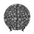 thumbnail image 1 of Gaeub simple white Snowflake Print Ceramic Plate,Dinner Plates,Bone China Decorative Plates with Display Stand,Art Ceramic Ornaments for Wall Hanging Decoration-8in, 1 of 6