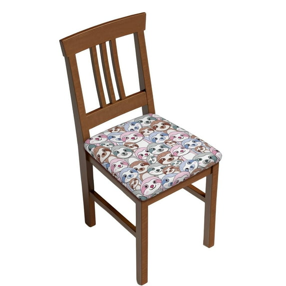 Gaeub sloth cartoon Print Square Chair Seat Covers, Stretch Fitted Printed Chair Seat Cushion Cover for Kitchen, Office-Two Pieces