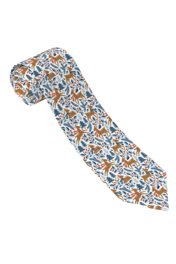 winter Scarf deer Men's Classic Woven Jacquard Necktie Perfect for Weddings & Parties