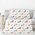 thumbnail image 1 of Gaeub winter Snowflake Dachshund Print Flannel Throw Blanket, Home Fleece Throw Blanket for Couch or Bed,Decorative Blankets,Lightweight Fuzzy Flannel Blanket-40"x30", 1 of 6