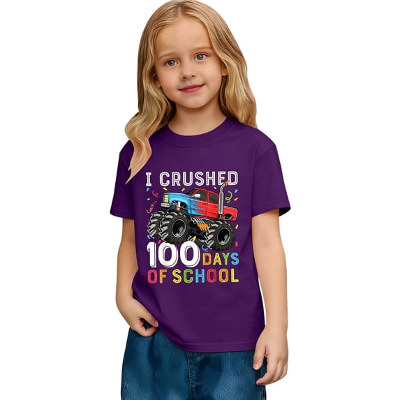 Gaexia 100 Days of Shirts 10-12 Casual Summer Tops Short Sleeve T Shirt Top Kids Baggy Back To Outfits Graduation Summer Blouse for Girls