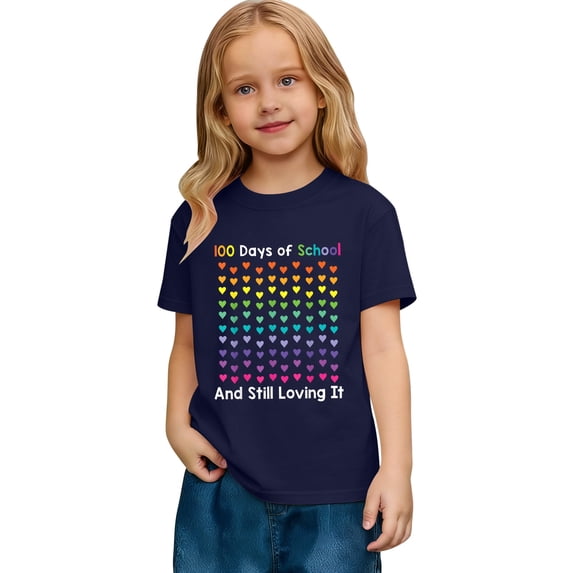 Gaexia 100 Days of Short Sleeve Shirts 10-12 Solid Color T Shirt Top Kids Regular Back To School Kids Clothes Casual Casual Summer Tops