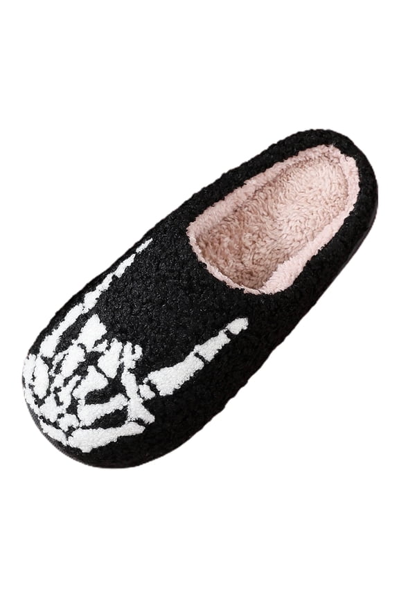 2025 Cozy Halloween Skeleton Finger Warm Winter Slippers for Women Indoor Outdoor Comfort Shoes Soft