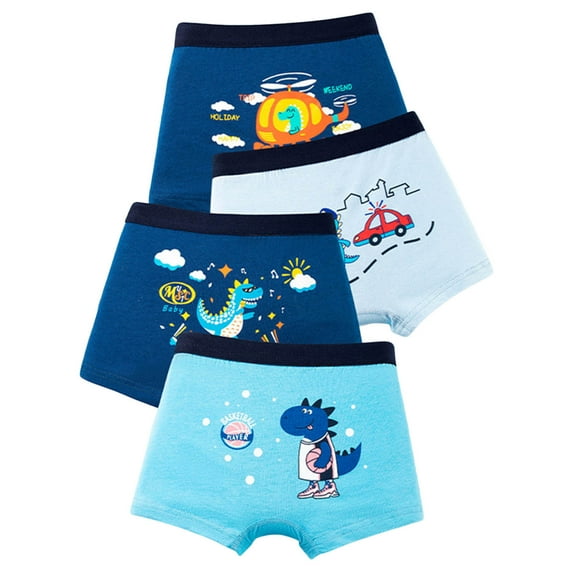 Gaexia 4PCS Boys Underwear Soft Tagless Panties for Kids Cotton Comfort Breathable Boxer Briefs 4-Pack